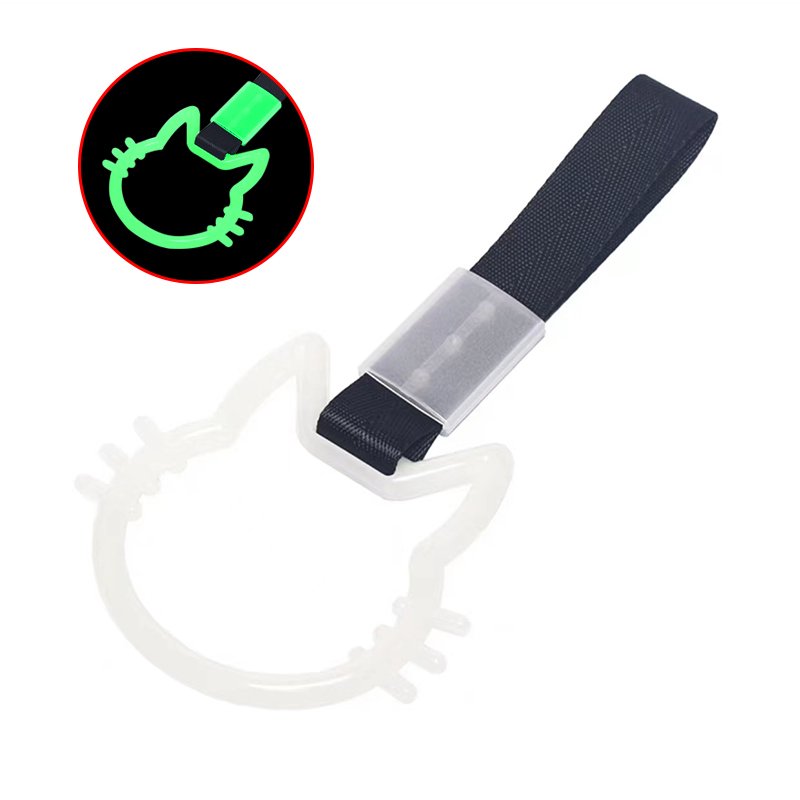 Universal JDM Demon Broken Heart Tsurikawa Ring Train Bus Handle Strap Drift Pendant Strap Glow Car Warning
