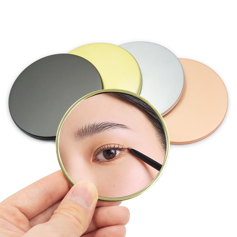 Mirror Factory Custom Logo Led Portable Customized Printing Pocket Handheld Metal Compact Mirror Makeup Mirrors With Led Light
