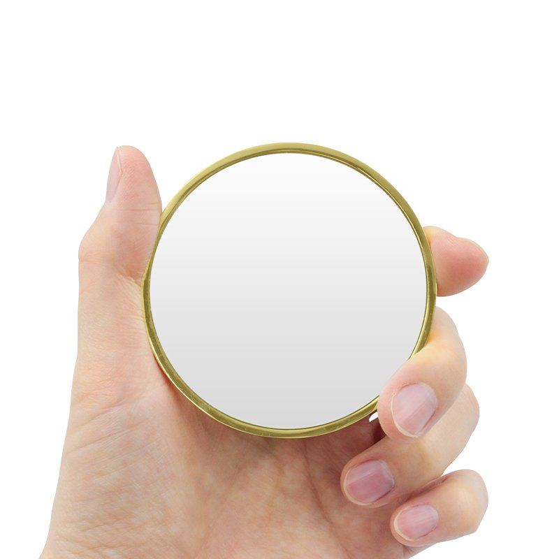 Mirror Factory Custom Logo Led Portable Customized Printing Pocket Handheld Metal Compact Mirror Makeup Mirrors With Led Light