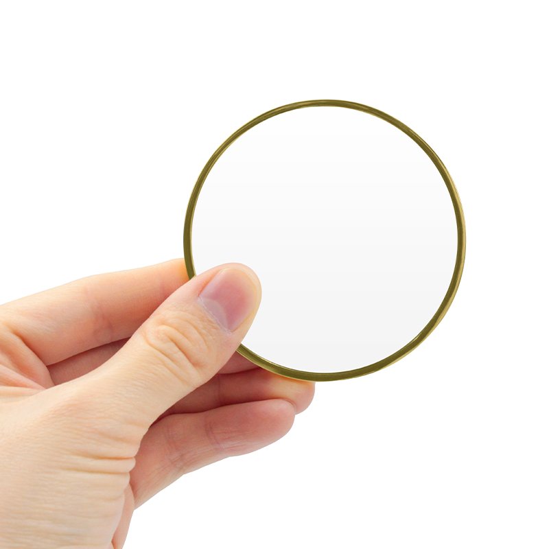 Mirror Factory Custom Logo Led Portable Customized Printing Pocket Handheld Metal Compact Mirror Makeup Mirrors With Led Light