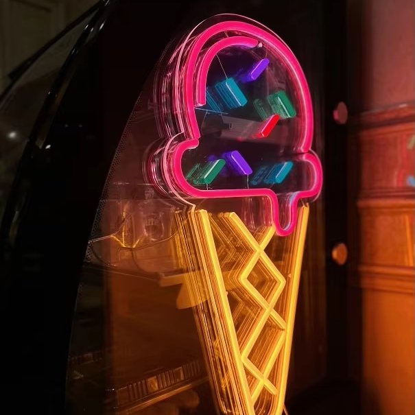 Ice Cream Led Light for Wall Decor LED Neon Light up Sign for Cream Store Dessert Shop Decorations Led Sign