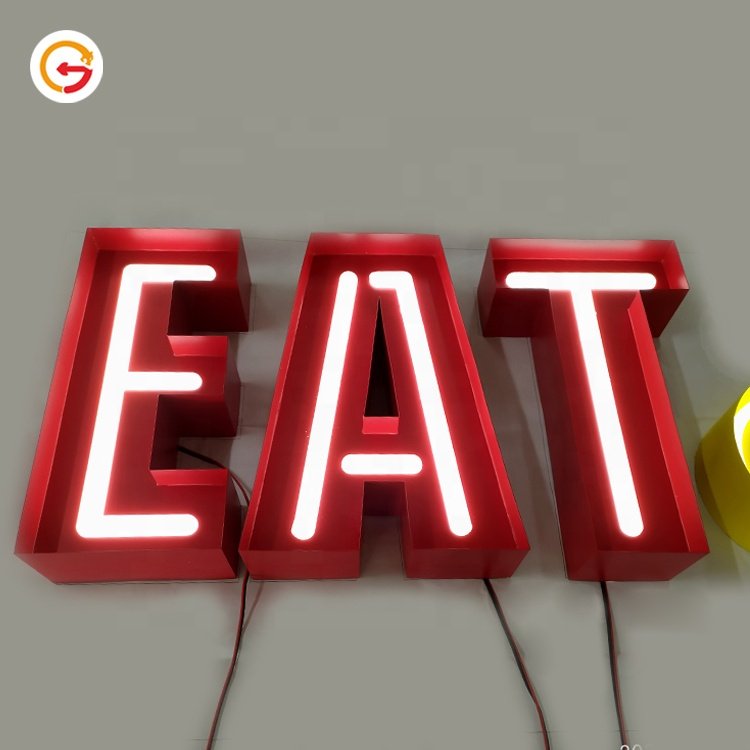 JAGUARSIGN Manufacturer Custom Store Logo Name Neon Sign Letters Outdoor Custom Led Neon Light Sign Stainless Steel Shell