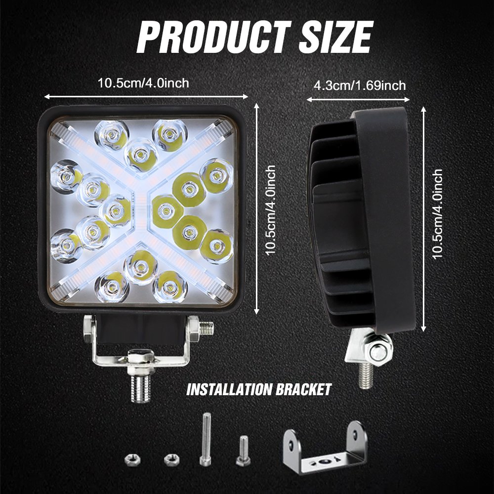 Waterproof 4 Inch Driving Car Mini 12v 24v 138w Led Work Lights for Truck Tractor OffRoad Vehicle Automotive Working Light