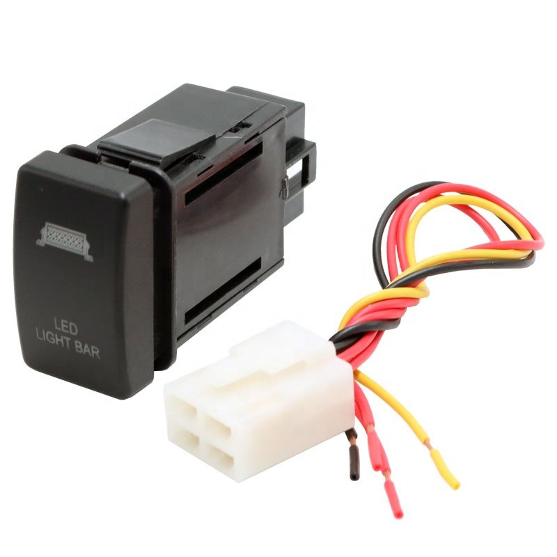 Auto Accessories Car Led Light Bar Switch Push Button With Wiring Kit ON-OFF Auto Switches Auto Lighting System
