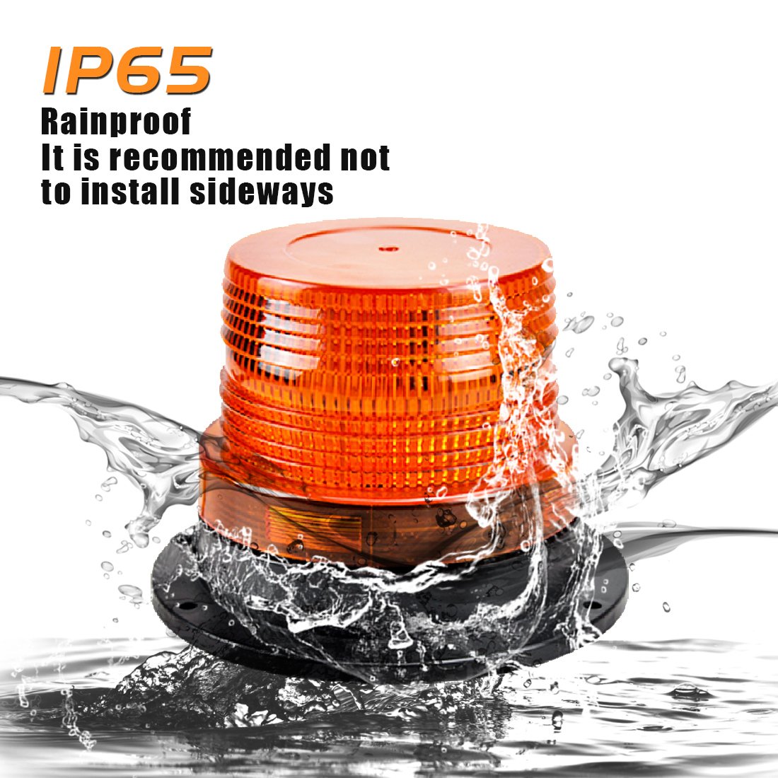 9-32v Rotating LED School Bus Amber Beacon Light with Multi-Flashing Patterns