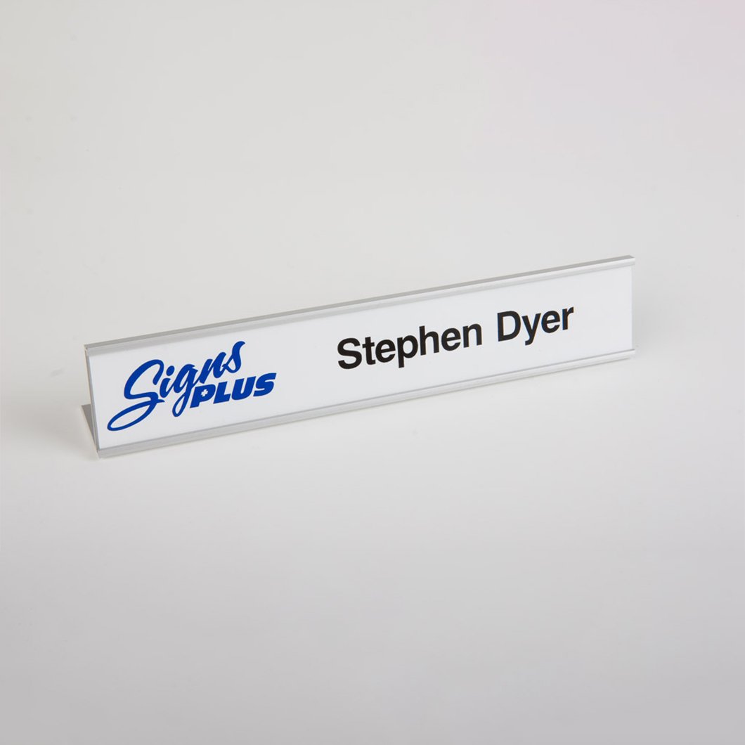 Custom Engraved Acrylic Desk NamePlate Office Desk New Job Title Sign Silver/Black/Gold Desk Name Plate With Aluminum Holder