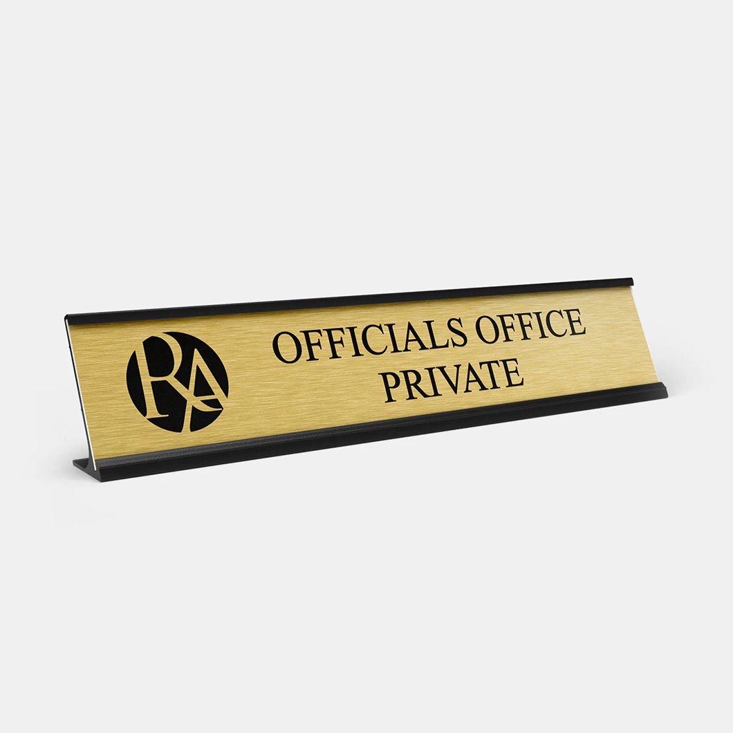 Custom Engraved Acrylic Desk NamePlate Office Desk New Job Title Sign Silver/Black/Gold Desk Name Plate With Aluminum Holder