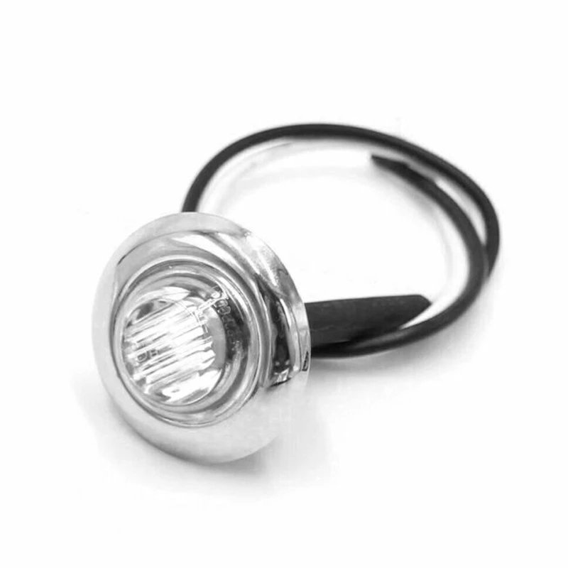 12V 24V 3/4" 12V 0.75 Inch Amber Truck Clearance Marker Side Light Trailer Signal Lamp Indicator With Chrome Rim for School Bus