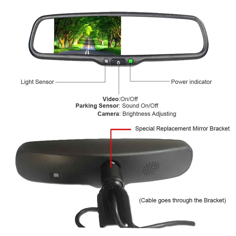 Universal Car Wireless Rearview Mirror Monitor Car Reverse Camera Kit Wireless Backup Camera Car Mirror Accessories