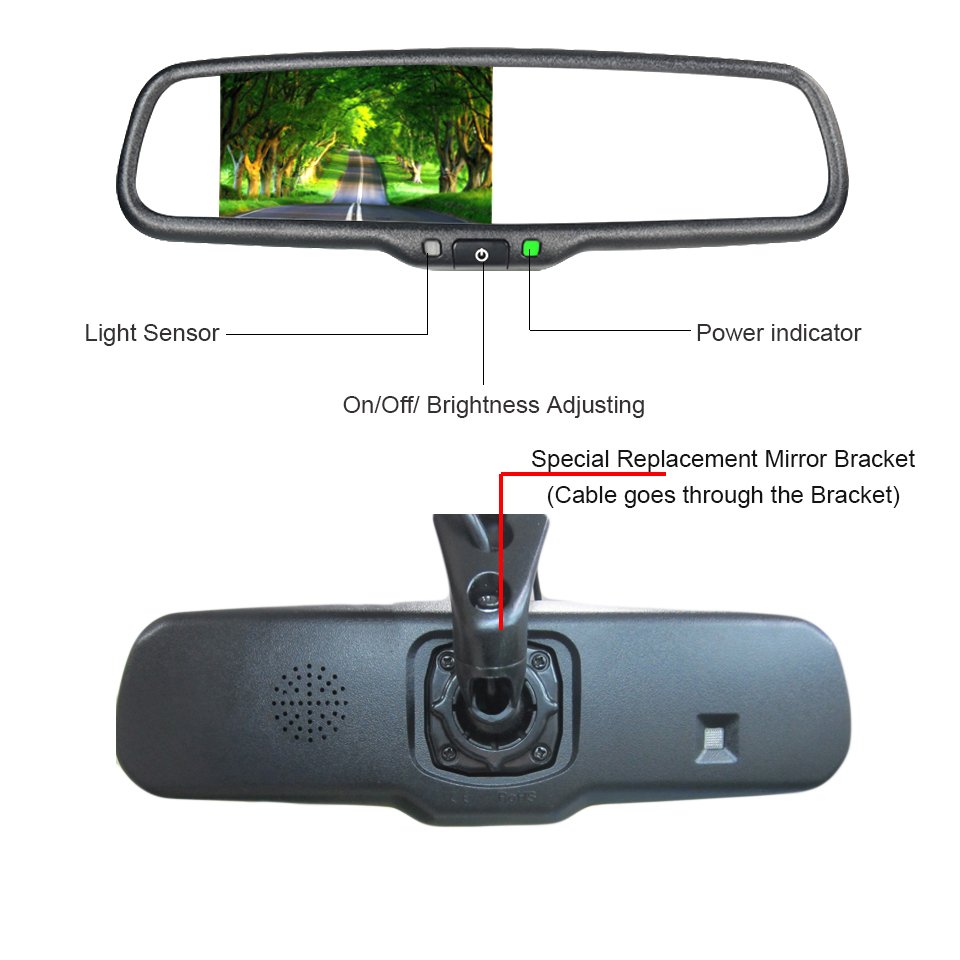 Universal Car Wireless Rearview Mirror Monitor Car Reverse Camera Kit Wireless Backup Camera Car Mirror Accessories