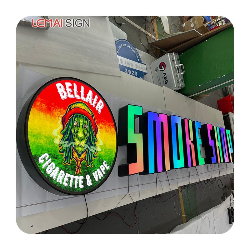 Custom Front Illuminated Outdoor Waterproof Stainless Steel Channel Electronic LED Illuminated 3D Color Changing Letter logo