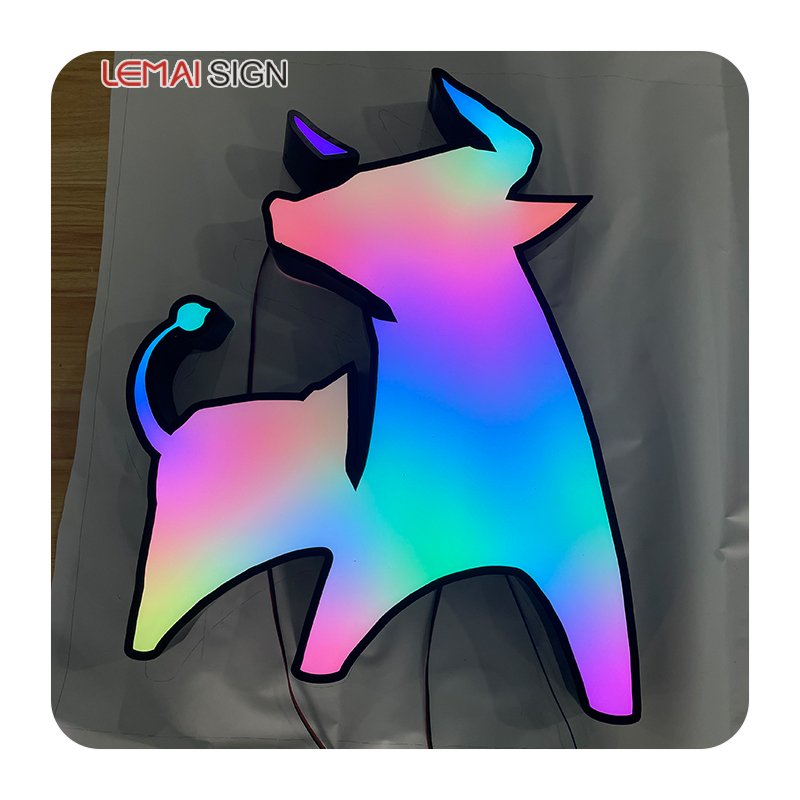 Custom Front Illuminated Outdoor Waterproof Stainless Steel Channel Electronic LED Illuminated 3D Color Changing Letter logo