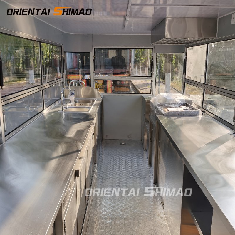 ORIENTAL SHIMAO Motor Food Truck Bus Electric Ice Cream Car Food Truck Van Mobile Kitchen for Sale