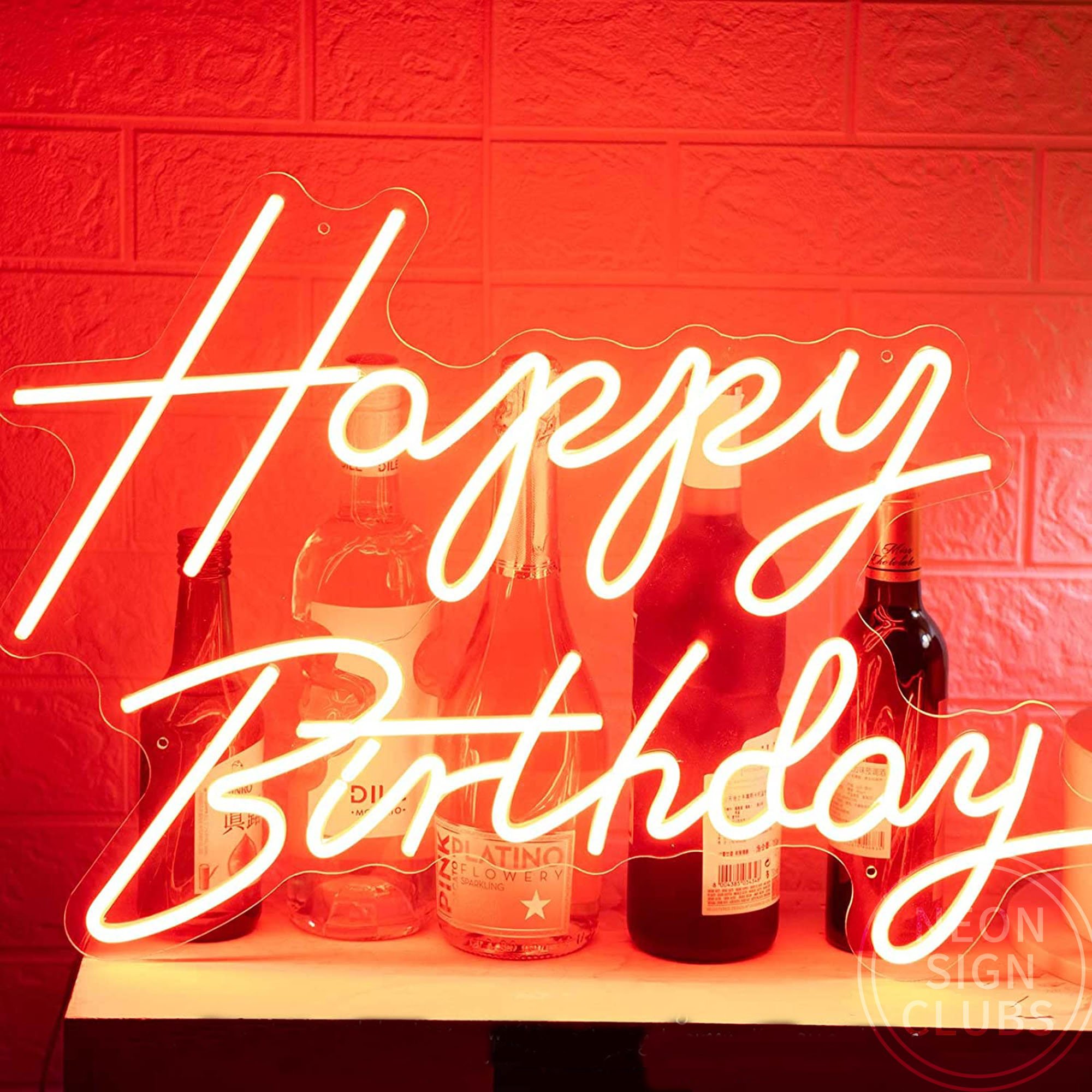 Happy Birthday Neon Sign Custom LED Neon Sign Custom Wedding Neon Light Sign for Party Wall Room Decor Best Birthday Gift