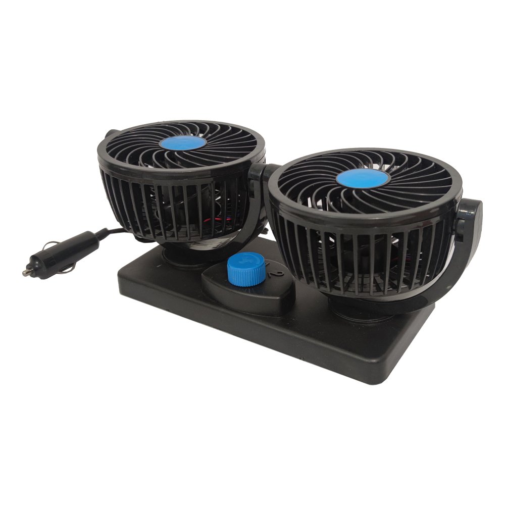 Oumeite High Quality Car Accessories Convenient 4 Inch 360 Degree Rotation Adjustable Fan Car -Fan -double-head Car Cooling Fans