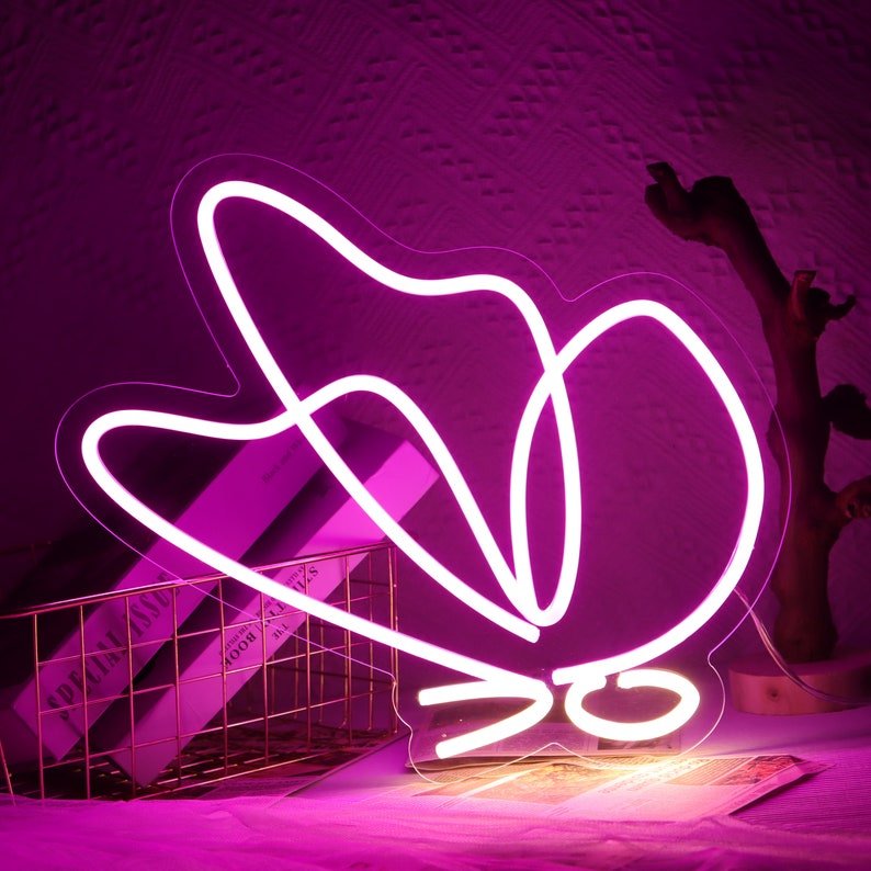 Factory Direct Selling Indoor Led Flex Colorful Angle Wings Custom Business Decoration Neon Sign