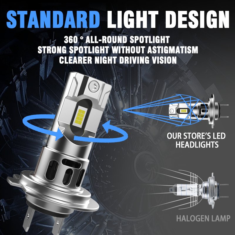 High Brightest H7 360 LED Light Canbus Ampoule 6500K 80W Halogen Replacement Mini Auto Car Lamp H7 H16 LED Headlight Bulb for VW