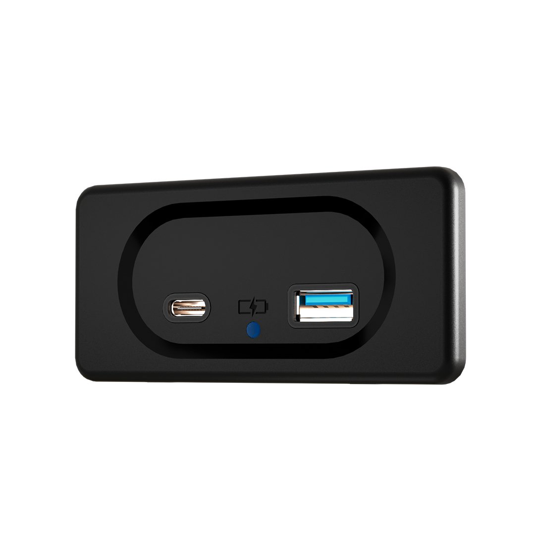 Panel Flush Mount Rectangular Qc 3.0 Pd Fast 12V 24V Bus Boat Marine Caravan Rv Camper Usb Charger Socket Power Outlet