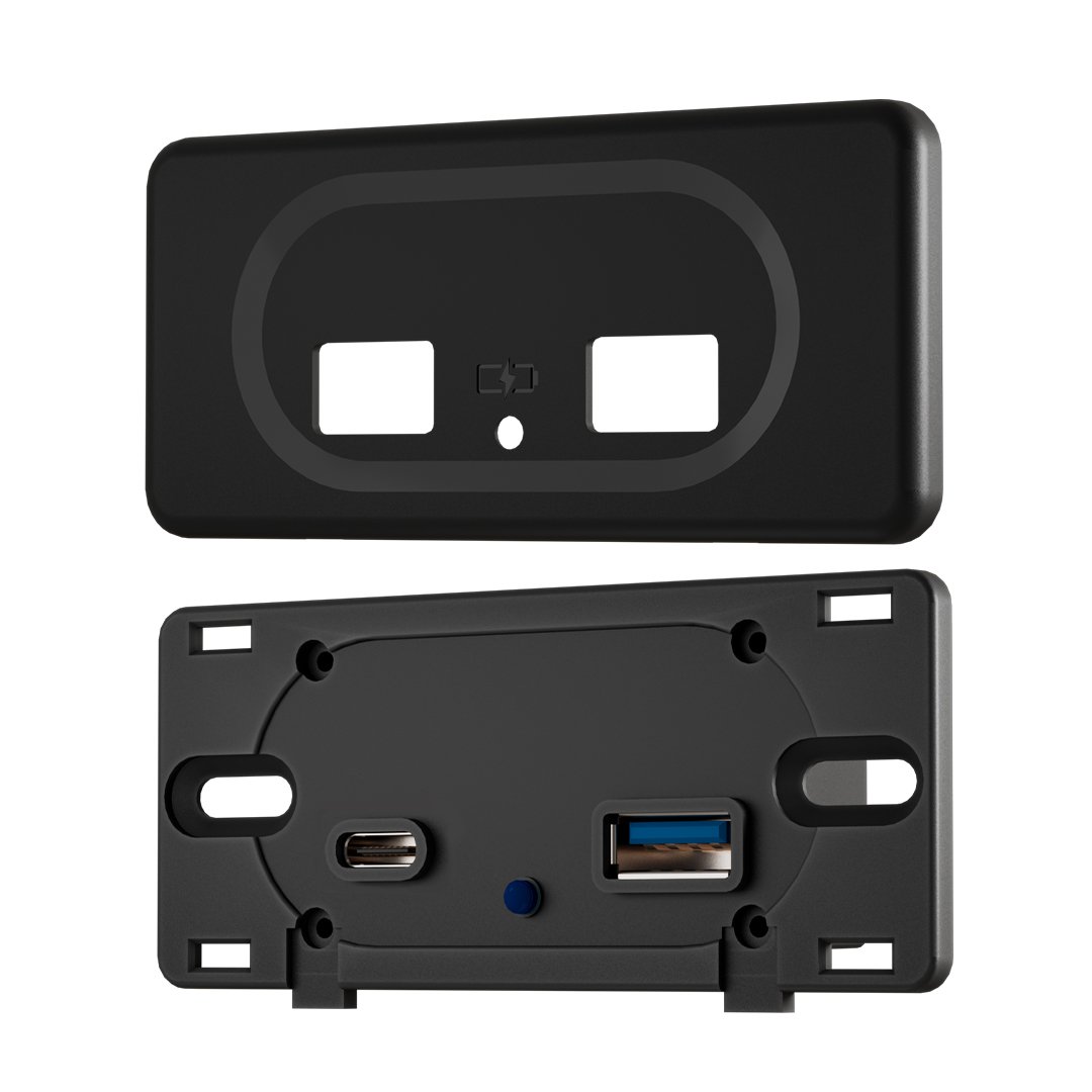 Panel Flush Mount Rectangular Qc 3.0 Pd Fast 12V 24V Bus Boat Marine Caravan Rv Camper Usb Charger Socket Power Outlet