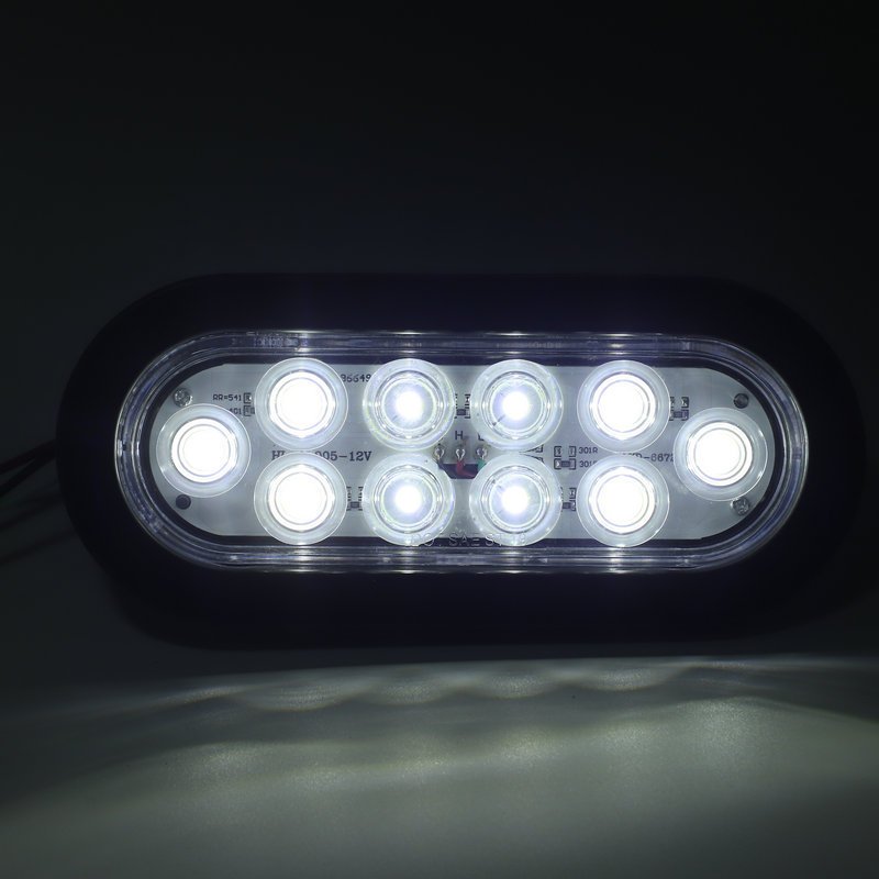 12V 10 Led Oval Tail Light Upgrade Rear Brake Hamburger Signal Lamp for Truck Trailer RV SUV Van Bus Lorry Caravan Tractor