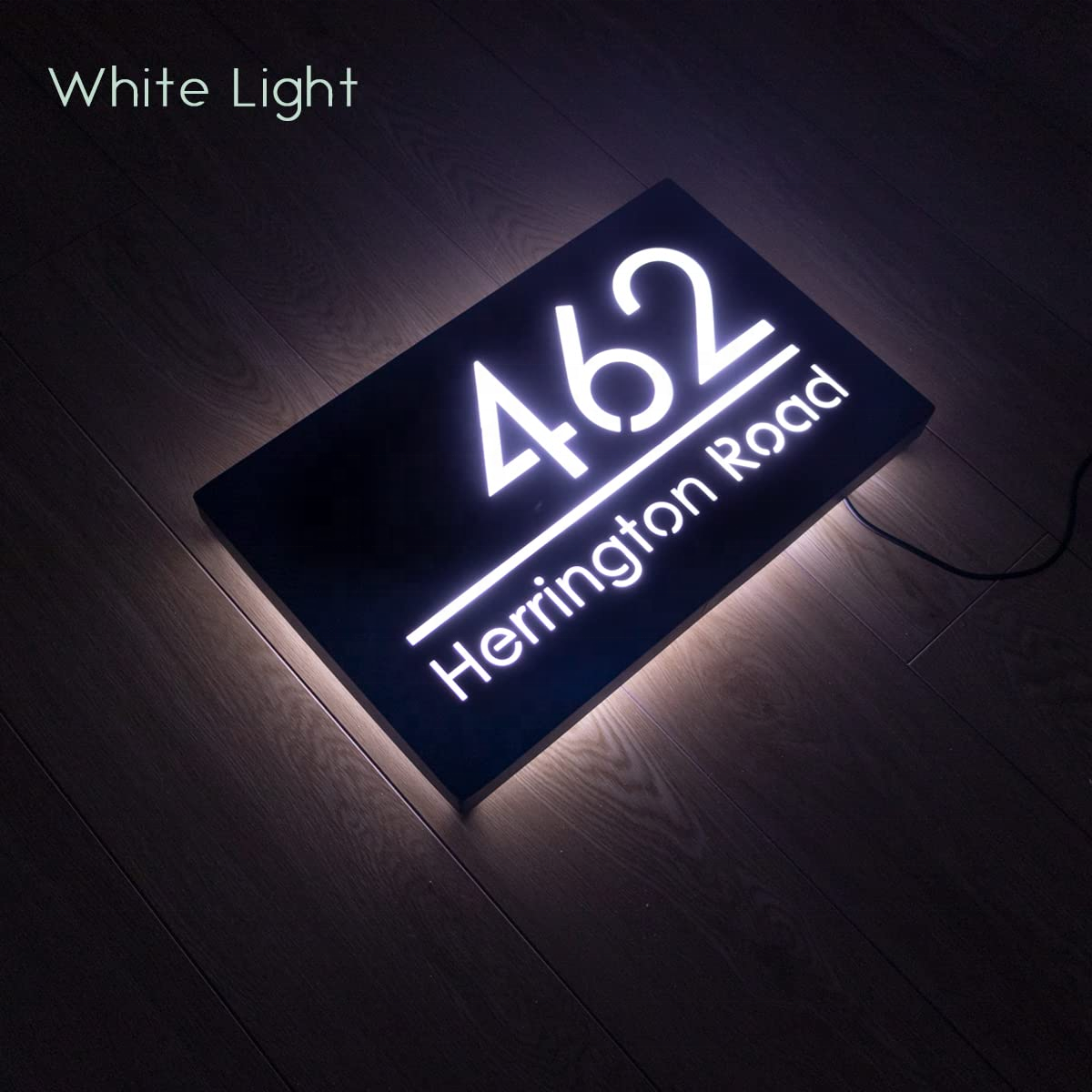 Builder Construction Supplier Led Box Hollow Out Laser Cutting Metal Solar House Number Light Light Box