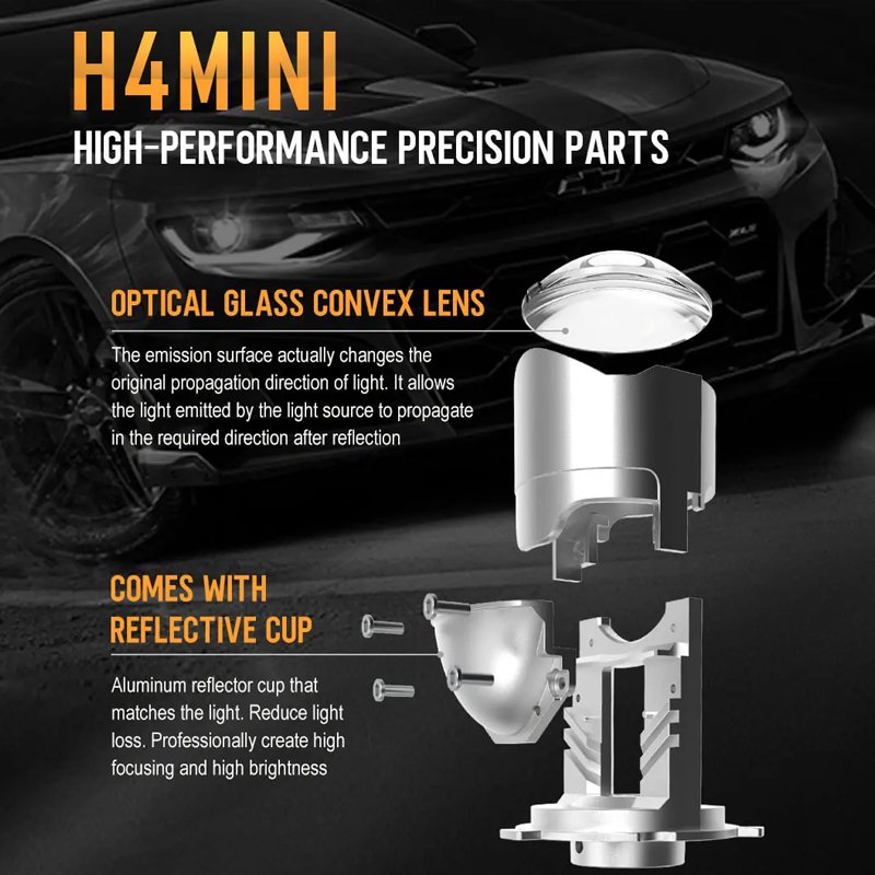 Mini 3.0 Gtr Provision 6000K 65W Bi-Led 50W Fog Laser Hi Low Beam Matrix Octa Q Car H4 Bi Led Projector Lens 3.0 for Kus 7 Pro