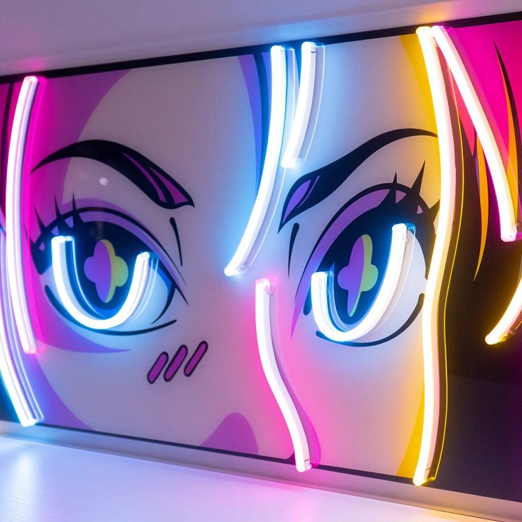 Wall Mounted Decor Led Acrylic Light up Picture Neon Light Custom Anime Neon Signs for Kids Bedroom Gift Party Gaming
