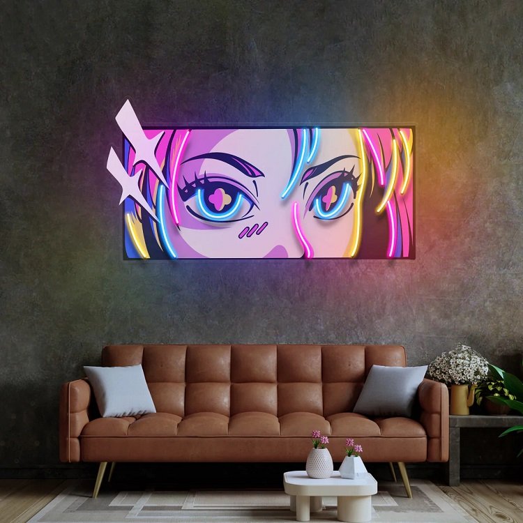 Wall Mounted Decor Led Acrylic Light up Picture Neon Light Custom Anime Neon Signs for Kids Bedroom Gift Party Gaming