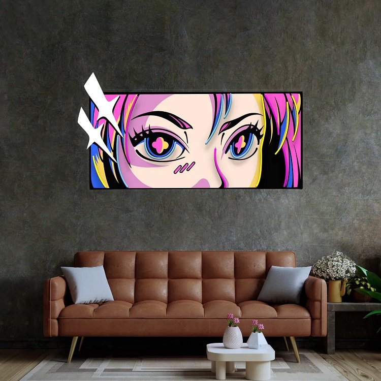 Wall Mounted Decor Led Acrylic Light up Picture Neon Light Custom Anime Neon Signs for Kids Bedroom Gift Party Gaming