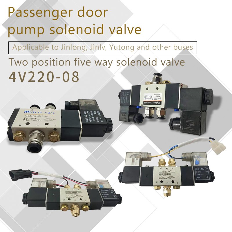 China Jiuqiang Bus Door Accessories for 24V 4V210-06 Door Pump Solenoid Valve Suit Ankai Higer Zhongtong Bus Door Pump Parts