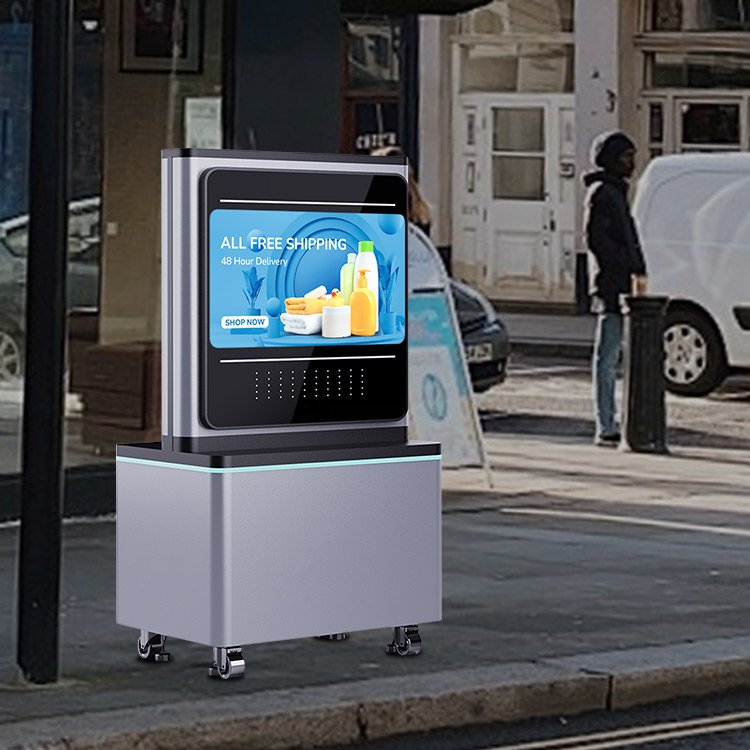 32 Inch Digital Kiosk Outdoor Movable Display Digital Signage and Displays Touch Screen Outdoor Tv Waterproof Outdoor with Wheel