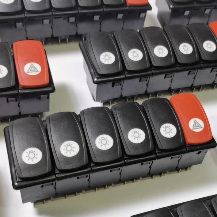 12V24V On-Off Waterproof Bus Door Control Rocker Switch Buttons with LED Lighting