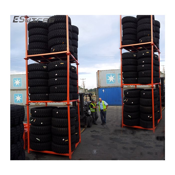 Hot-Selling Powder Coating Steel Metal Heavy Duty White Stackable Mobile Tire Racking