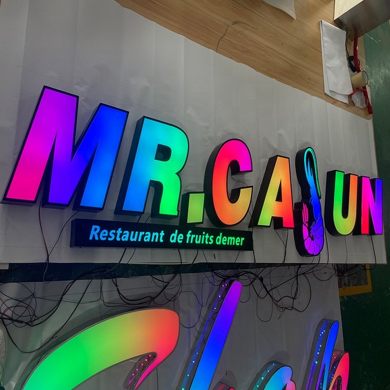 Customized Letter Signage 3D LED Lighting Store Signage Outdoor RGB Full-color LED Color Changing Letter Advertising RGB Signage