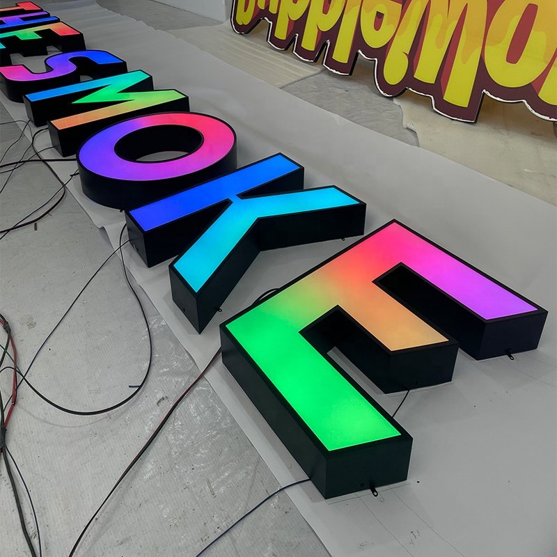 Customized Letter Signage 3D LED Lighting Store Signage Outdoor RGB Full-color LED Color Changing Letter Advertising RGB Signage
