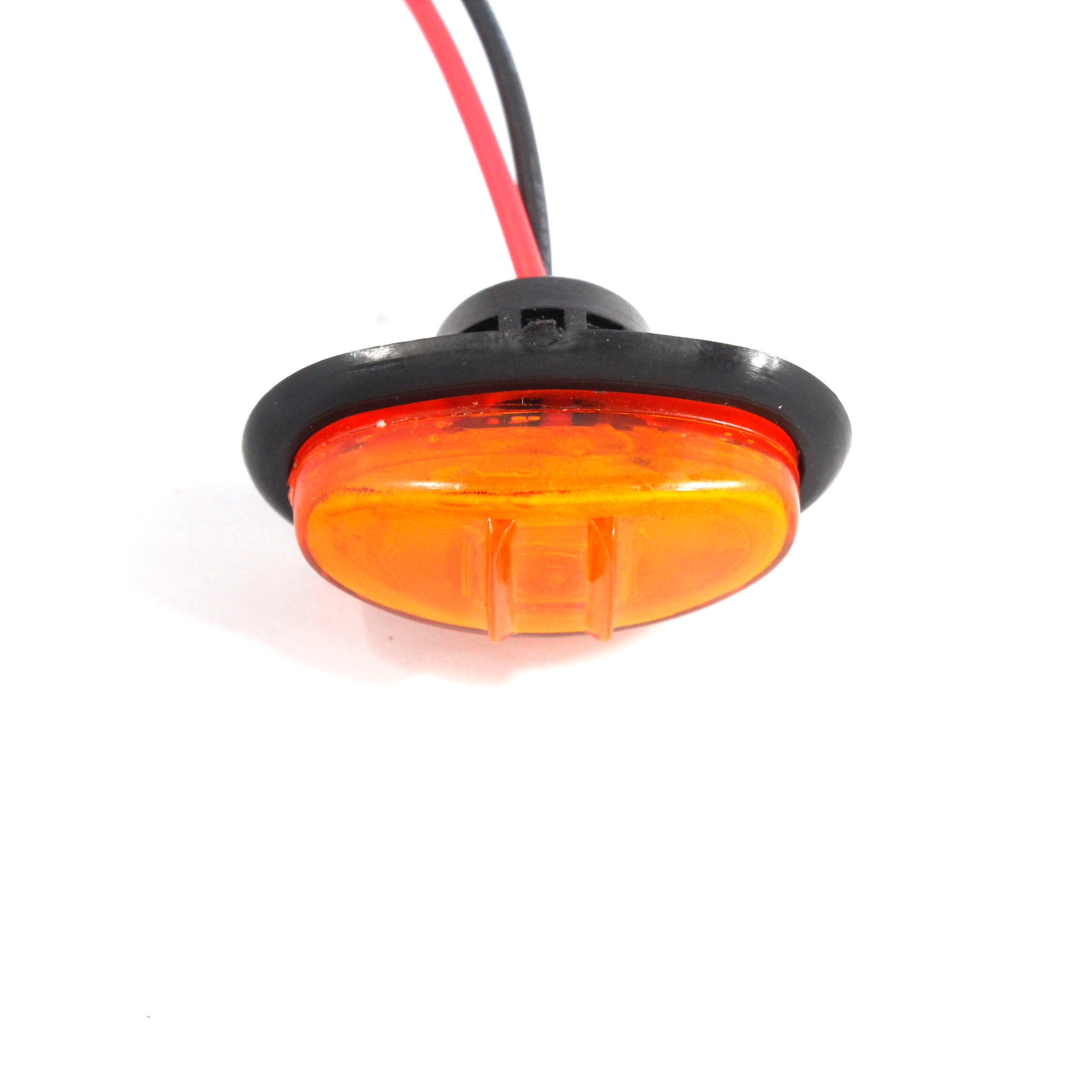 2 Inch 3 LEDs Oval Side Marker Indicators Light Led Clearance Bullet Lights for Truck Trailer Bus Boat RV Lorry