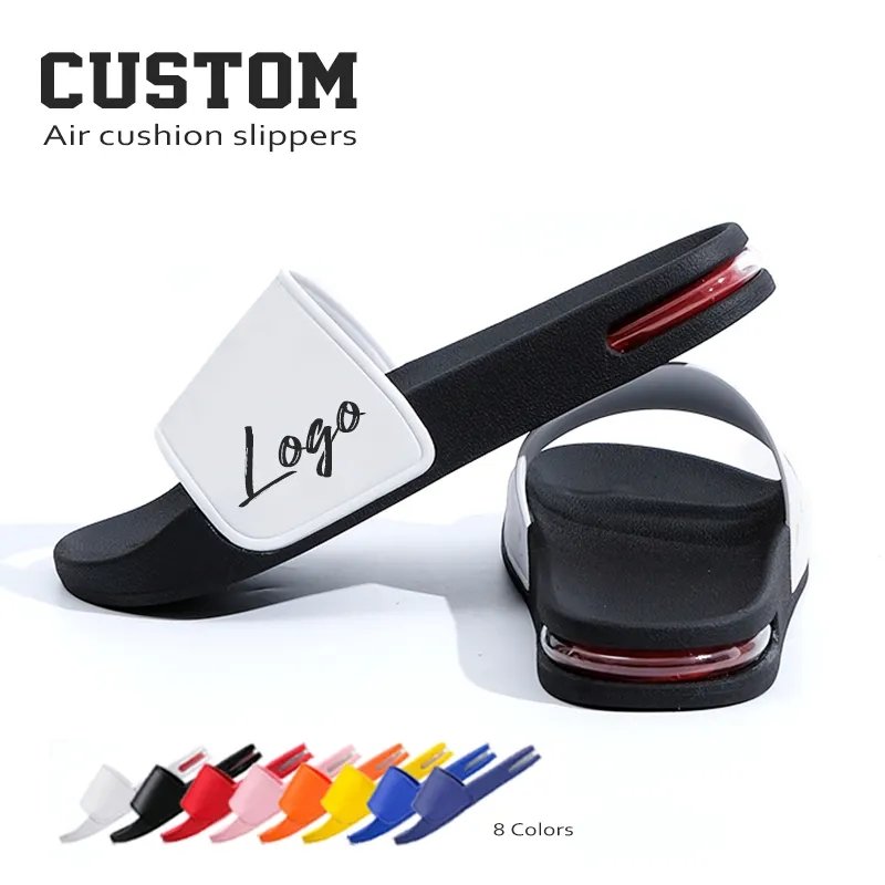 Manufacturers Custom logo slippers for Men Comfortable Black Sport Slides slippers Designer Slides Embossed