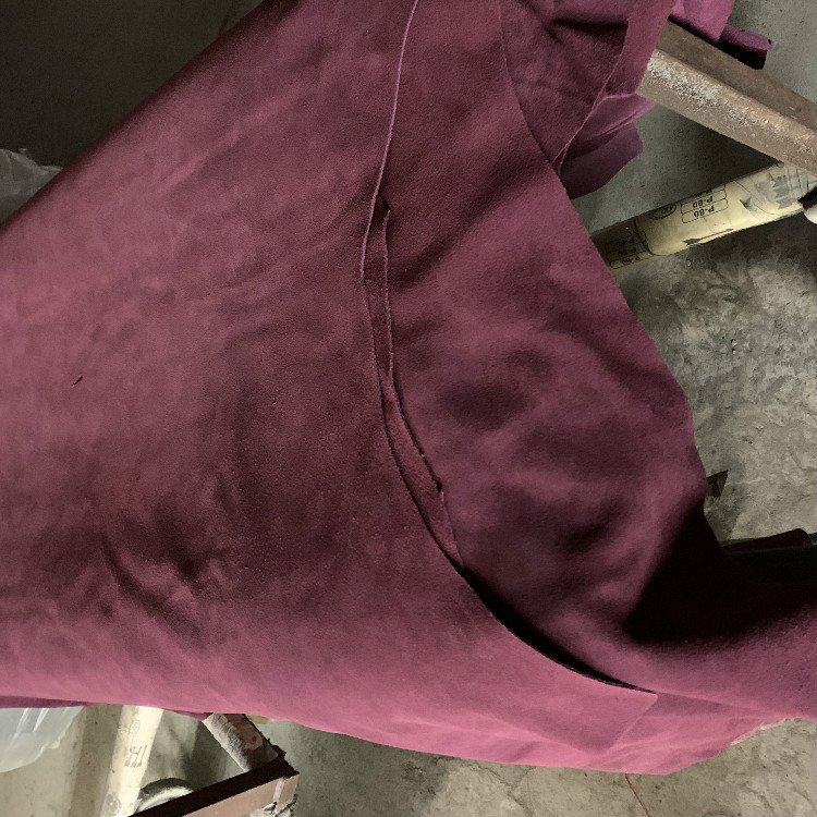 Stock Fuchsia Cow Split Suede Leather for Flat Shoes Footwear Belts Sofas Handbags Luggage and Accessories