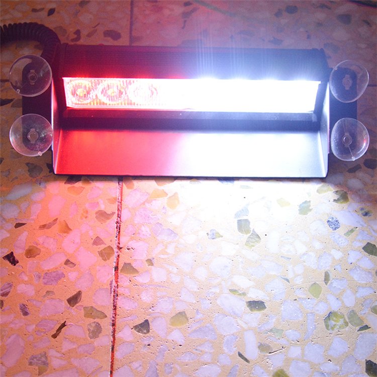 Red/Blue 8LED Strobe Lights Dual Colors Leds Suction Cup Car Warning Lamp DC 12V