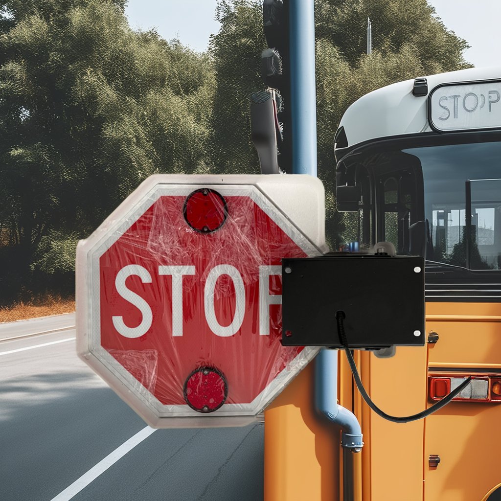 DC12/24V Electronic Stop Sign Arm for School Buses Auto Parts in Russia Essential Bus Accessory