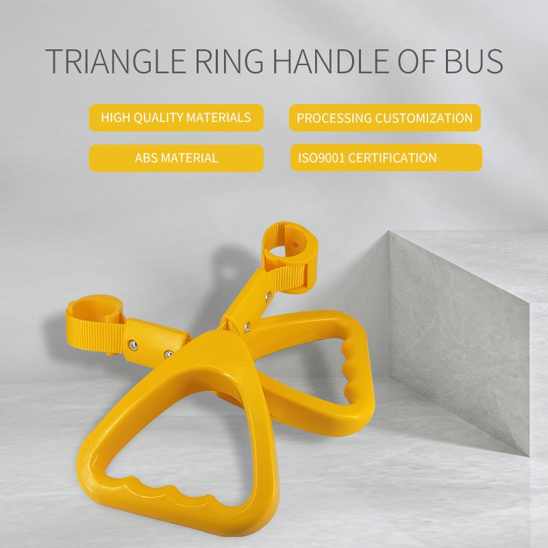 OEM ODM Yellow Green Red Nylon Handle Bus Accessories Triangle Plastic Handle Ring Subway Ring Handrail Public Trash Can Handle