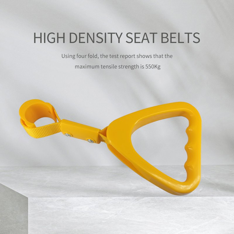 OEM ODM Yellow Green Red Nylon Handle Bus Accessories Triangle Plastic Handle Ring Subway Ring Handrail Public Trash Can Handle