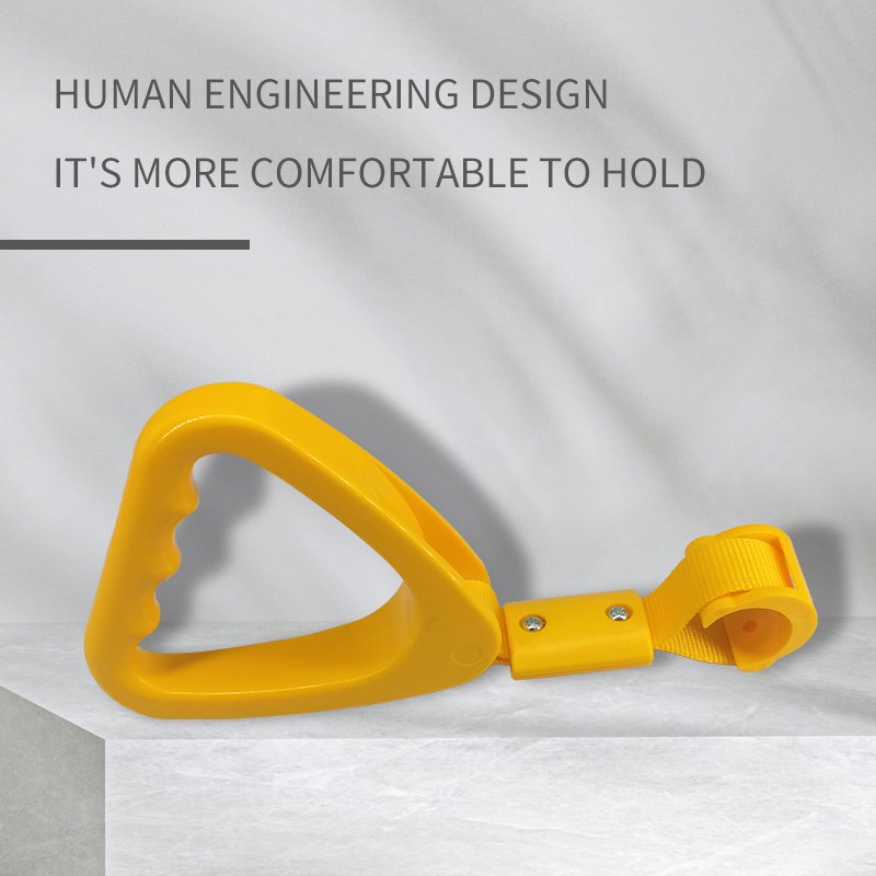 OEM ODM Yellow Green Red Nylon Handle Bus Accessories Triangle Plastic Handle Ring Subway Ring Handrail Public Trash Can Handle