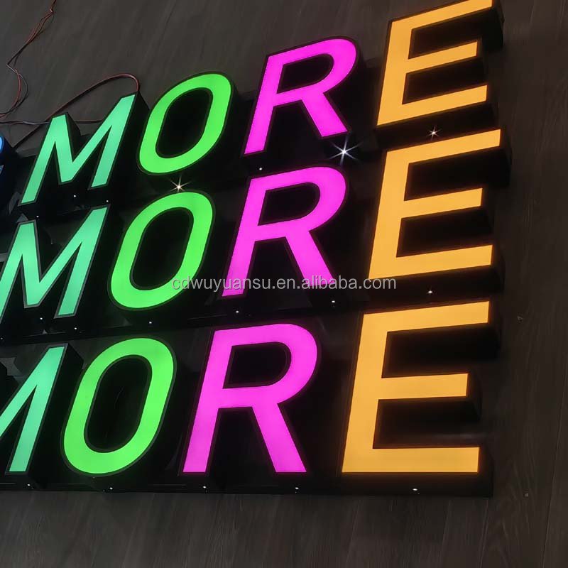 Hongsen 3D Backlit Letter Illuminated Commercial Acrylic Stainless Steel Channel Outdoor Sign Signboard LED Sign Customization