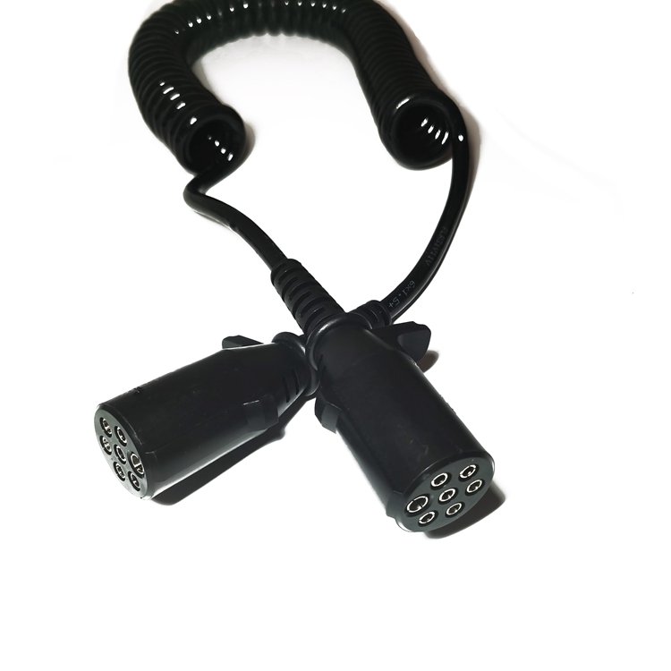 Electrical Wires Rubber Pvc Cable Flexible Copper Electric Cable Trailer Truck Coiled Spiral Power Cable
