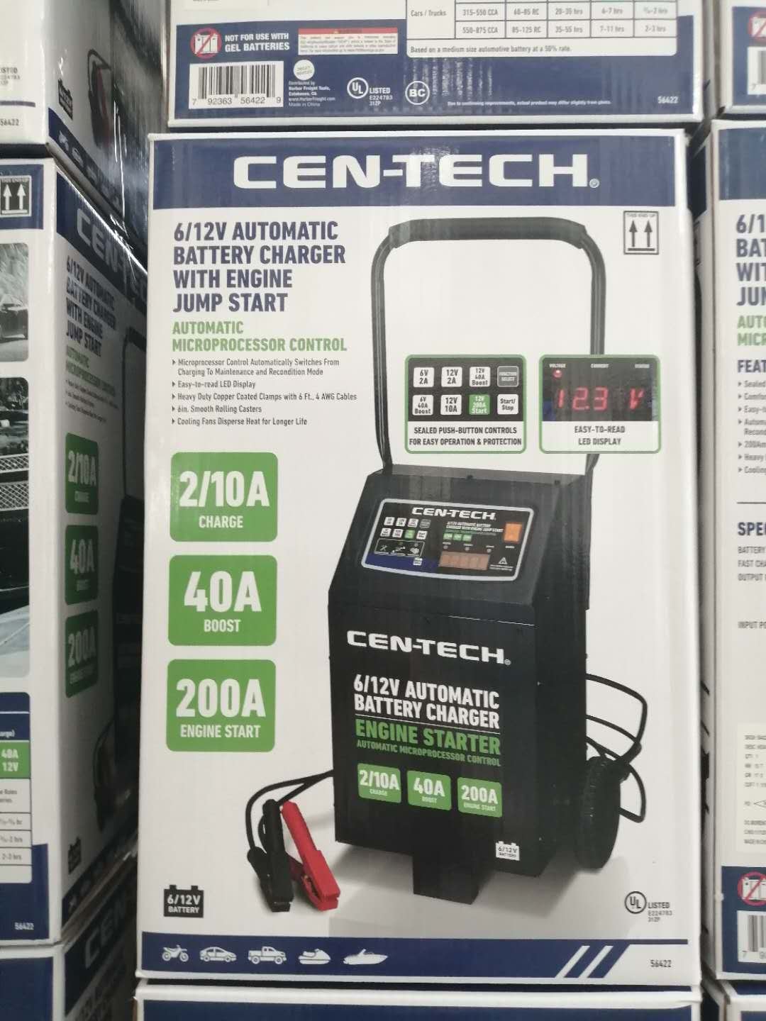 Factory Direct Fully Automatic 6V/12V Car Battery Charger & Engine Start New Design for Truck Motorcycle Boat Plug Connection