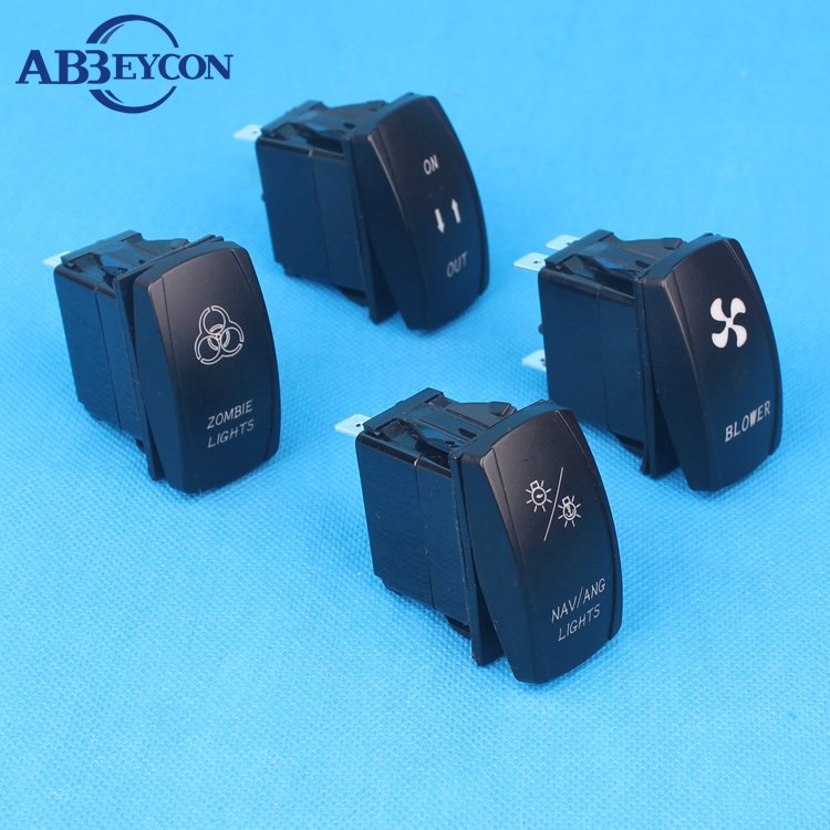 Automatic Dc 12V Carling Abs Waterproof Marine Illuminated Led Light Waterproof Rocker Switch Two-Color Led Light Rocker