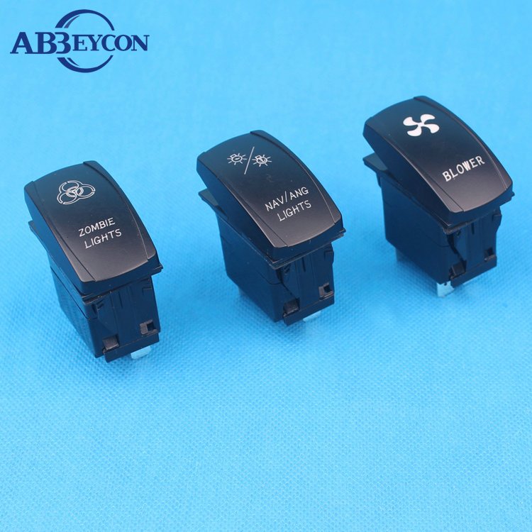 Automatic Dc 12V Carling Abs Waterproof Marine Illuminated Led Light Waterproof Rocker Switch Two-Color Led Light Rocker