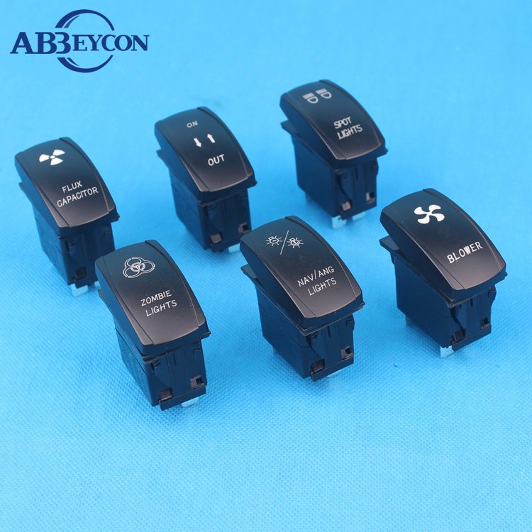 Automatic Dc 12V Carling Abs Waterproof Marine Illuminated Led Light Waterproof Rocker Switch Two-Color Led Light Rocker
