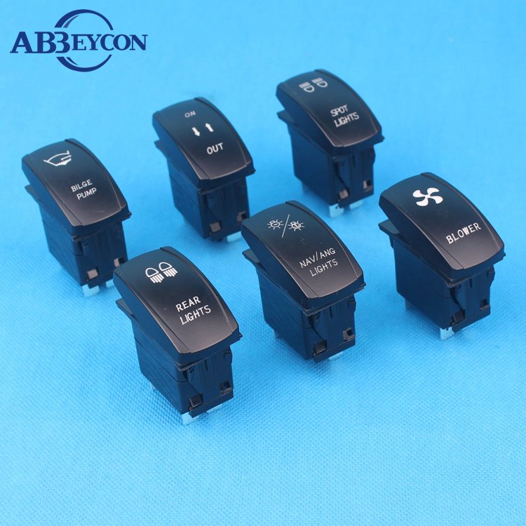 Automatic Dc 12V Carling Abs Waterproof Marine Illuminated Led Light Waterproof Rocker Switch Two-Color Led Light Rocker